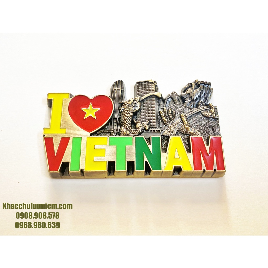Metal Fridge Magnet nam châm kim loại lưu niệm Việt Nam hít dán tủ lạnh - quà lưu niệm Việt Nam