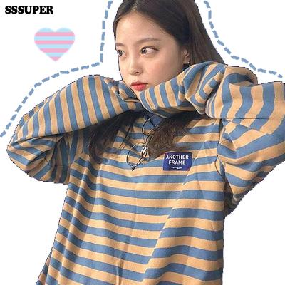 Áo thun tay dài form rộng unisex Sọc Đơn Ginả