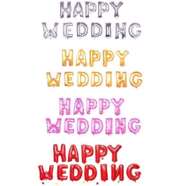 Bộ happy wedding nhiều màu