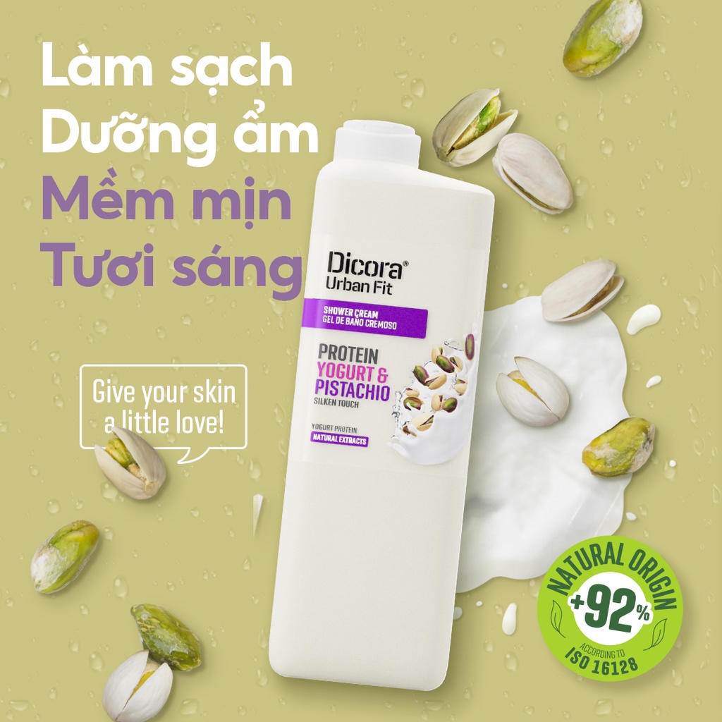Sữa tắm Dicora Urban Fit Protein Yogurt và chiết xuất Hạt dẻ cười 750ml - BioTopcare Official