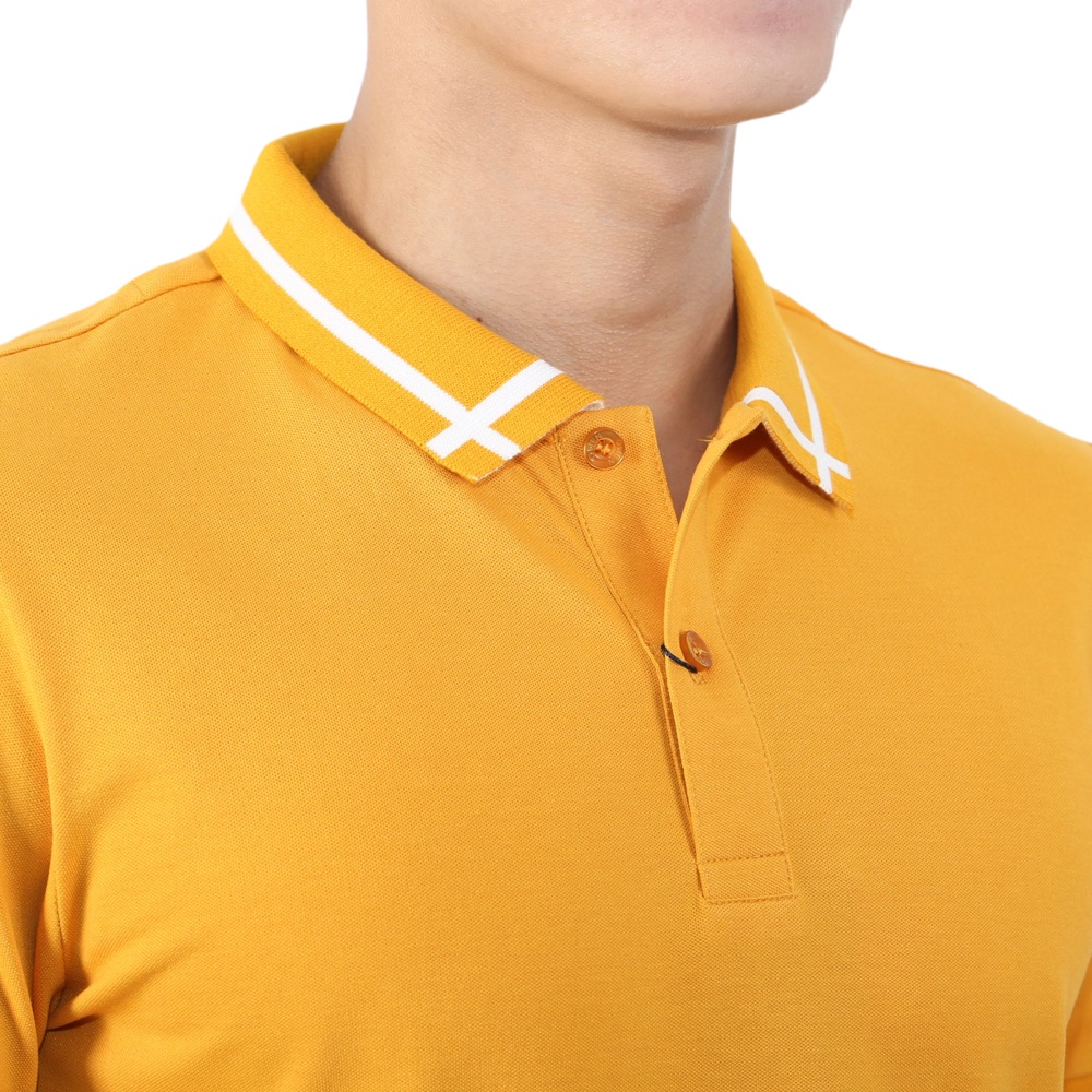 Áo polo ngắn tay Nam Owen Cotton Bodyfit Vàng - APV220296