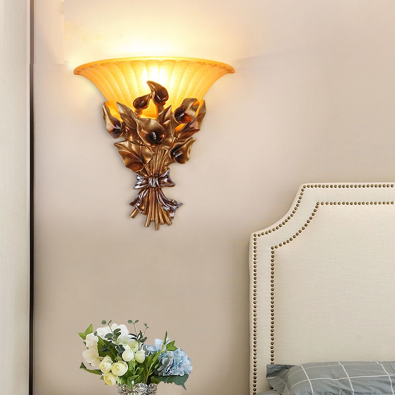 Đèn tường hắt thủy tinh Composite trang trí  nhà cửa - phòng khách