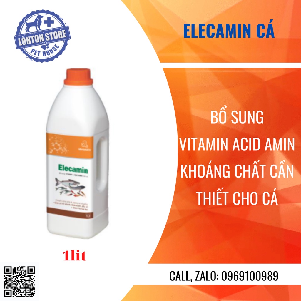 VEMEDIM Elecamin cá, giúp bổ sung vitamin, acid amin cho cá, chai 1lit - Lonton store