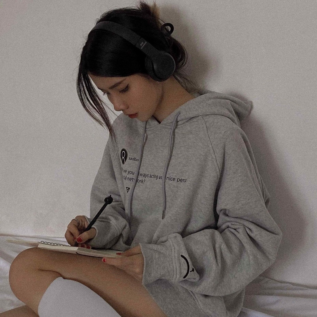 Áo hoodie unisex nỉ mũ hai lớp in nổi sadboiz SADTAGRAM form rộng nam nữ unisex phong cách ulzzang