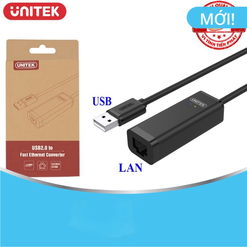 Đầu Chuyển USB ra sang cổng LAN Ethernet Unitek Y-1468 usb to LAN