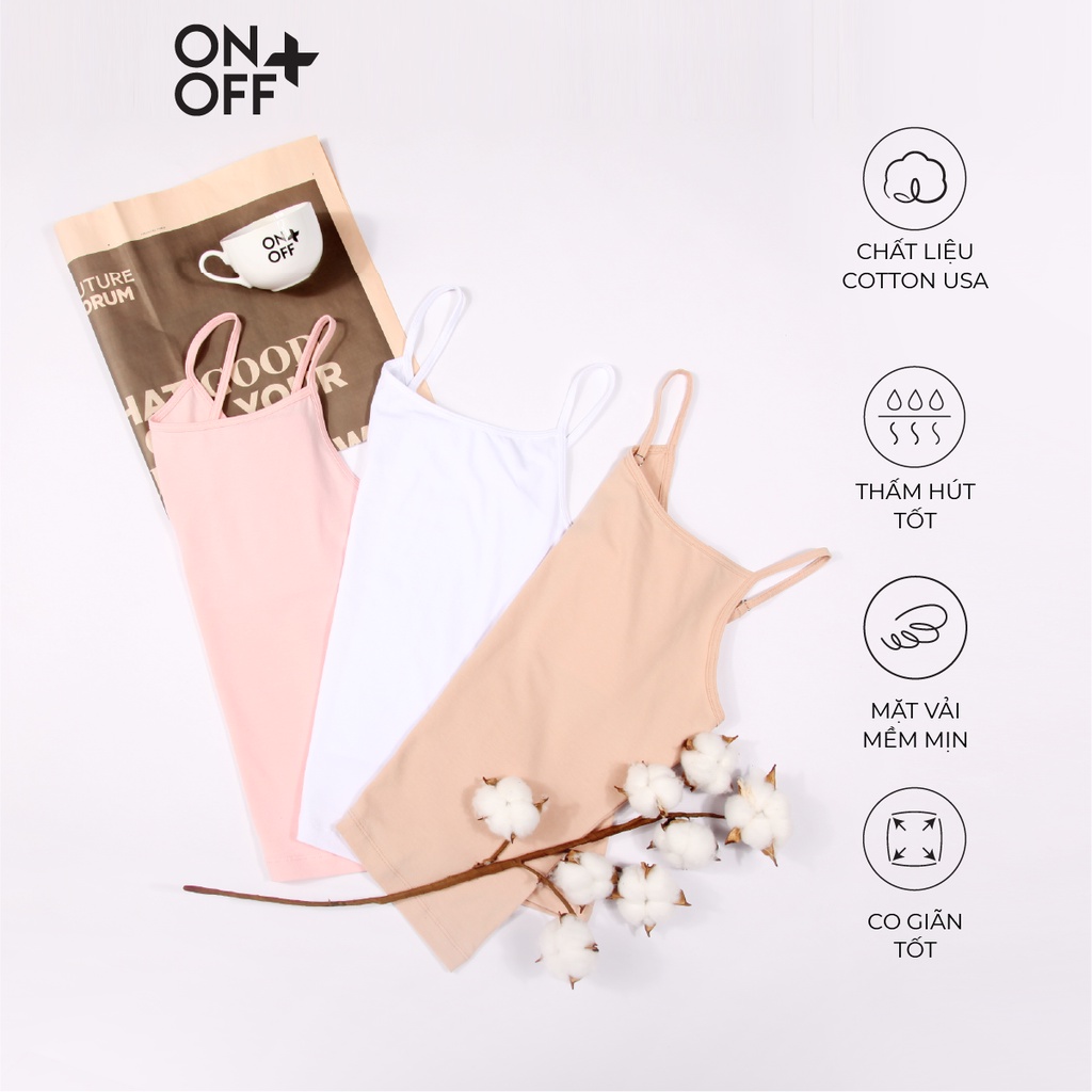 Áo hai dây nữ ONOFF chất liệu Cotton mềm mại, thấm hút mồ hôi tốt - S36TT2110019