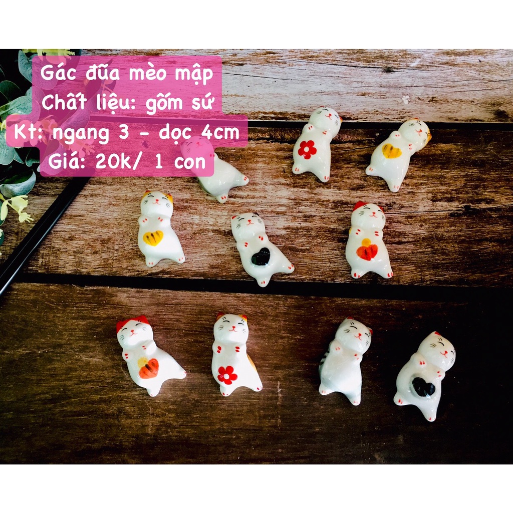 GỐM NHẬT - GÁC ĐŨA MÈO MẬP DỄ THƯƠNG