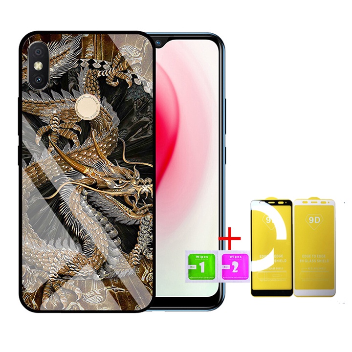 &quot;Combo 1 ốp lưng Xiaomi Redmi Note 5 Pro + 1 Cường Lực&quot; Mặt kính 3D sang trọng_Không Nhòe, Không Phai Hình ( Tim shop )