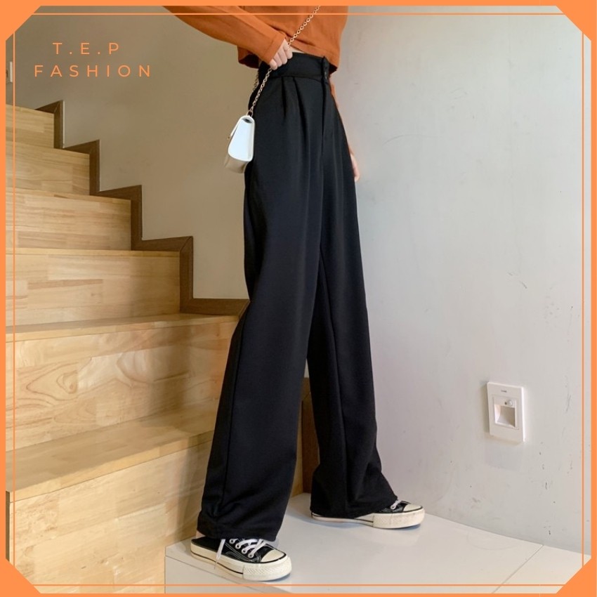 Quần Ống Rộng Nữ Lưng Cao Hai Cúc Tôn Dáng Chân Dài Phong Cách Hàn Quốc Tep Fashion - QOR007 | BigBuy360 - bigbuy360.vn