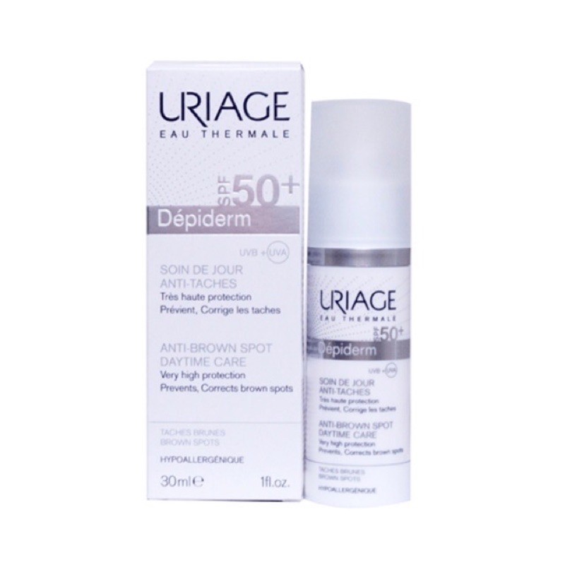 Kem chống nắng trắng da, ngăn ngừa nám Depiderm SPF50 Soin De Jour Anti-Taches Uriage 30ml