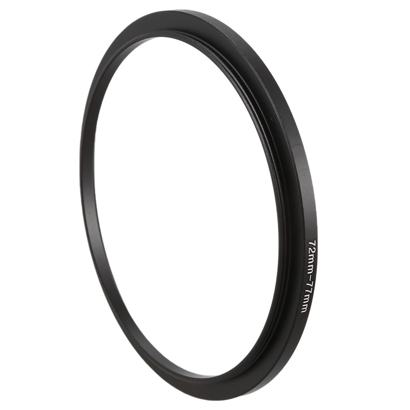 72mm-77mm Camera Lens Step Up Filter Black Metal Adapter Ring