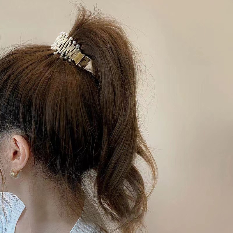 Kẹp Tóc Càng Cua Đính Đá Ngọc Trai Phụ Kiện Thời Trang Cho Nữ AB115