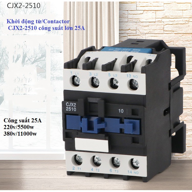 khởi động từ AC contactor 220V/380V-12A-18A-25A-32A công suất tải 220v/3000w 380v/15000w