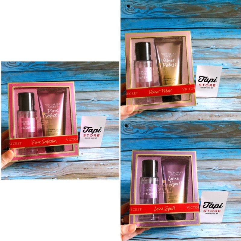 Set xịt thơm Victoria’s Secret Mini Mist & Lotion Gift Set bản truyền thống