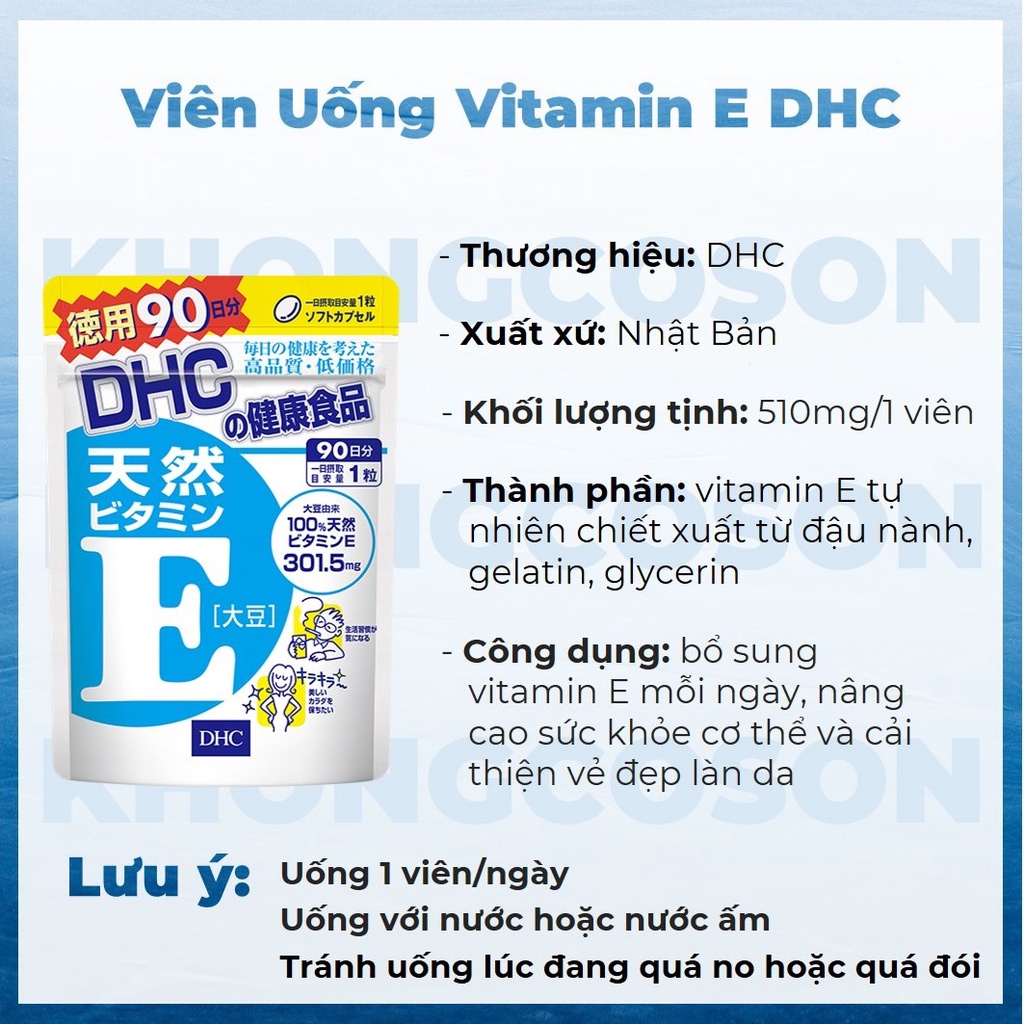 Viên Uống DHC Bổ Sung Vitamin E Điều Hòa Nội Tiết Tố và Chống Lão Hóa - Khongcoson