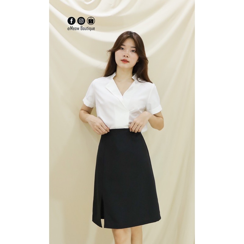 [Hình thật tự chụp] Chân Váy công sở chữ A midi ngang gối Meow Boutique | BigBuy360 - bigbuy360.vn