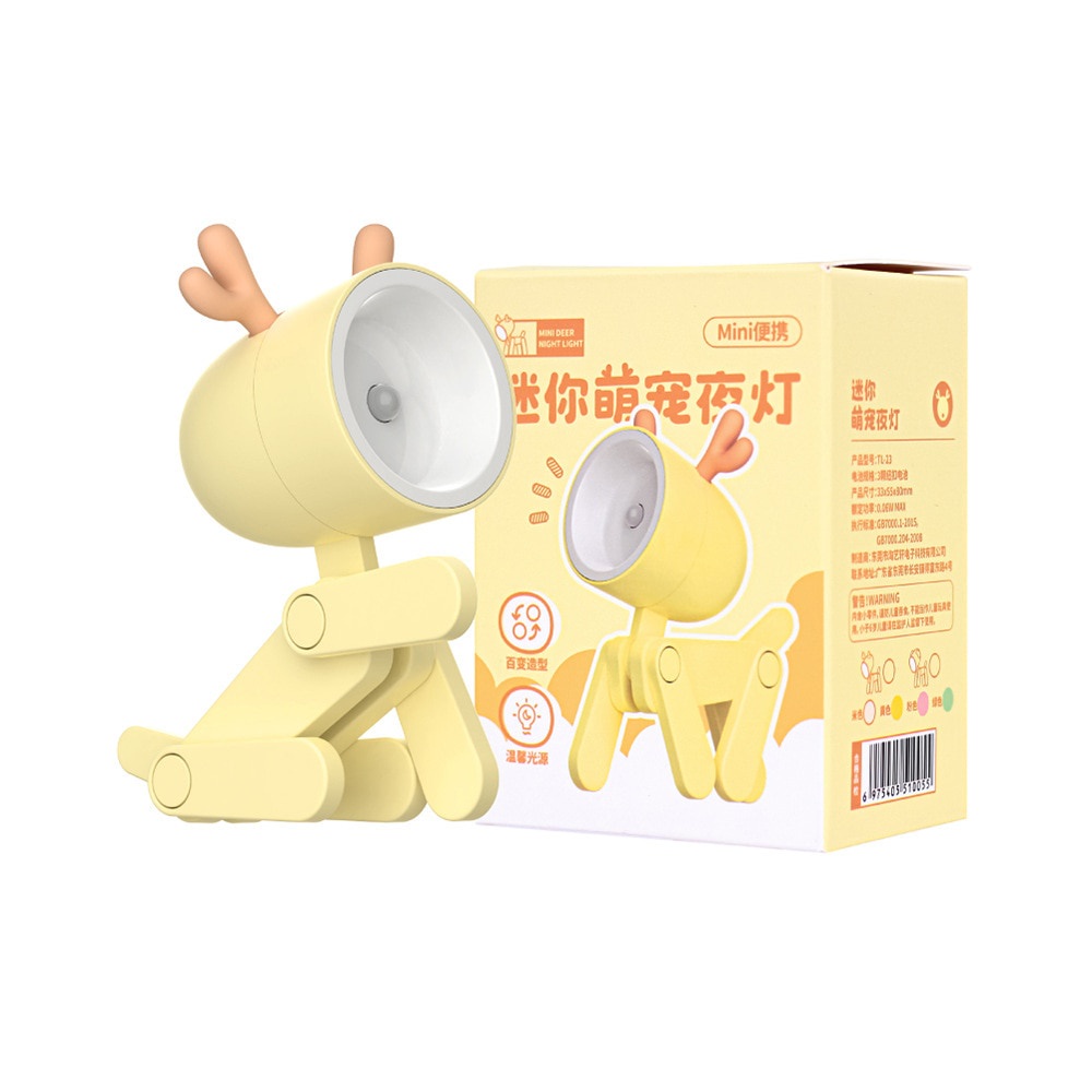 Đèn Ngủ Để Bàn Mini Bằng Silicon Mềm Hình Chú Chó Hoạt Hình Dễ Thương Có Thể Điều Chỉnh Trang Trí Phòng Ngủ / Phòng Kh