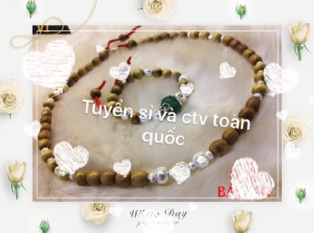 Vòng cổ dâu tằm 3bi bạc