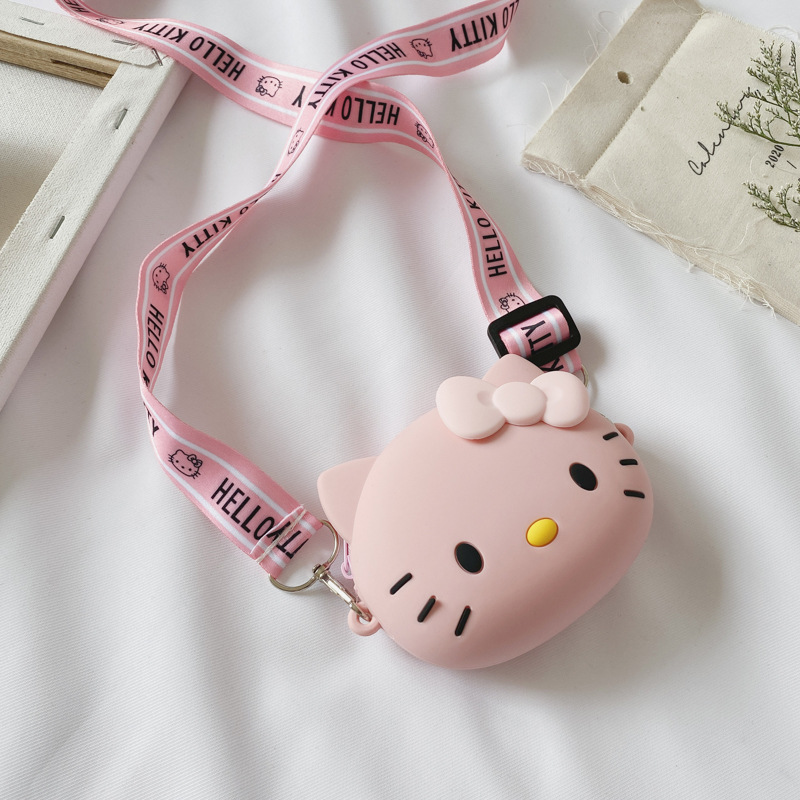 Crossbody Bag Cute Cartoon Hello Kitty Melody Girl's Bags Soft Silicone Bag Mini Messenger Bag Sling Bag