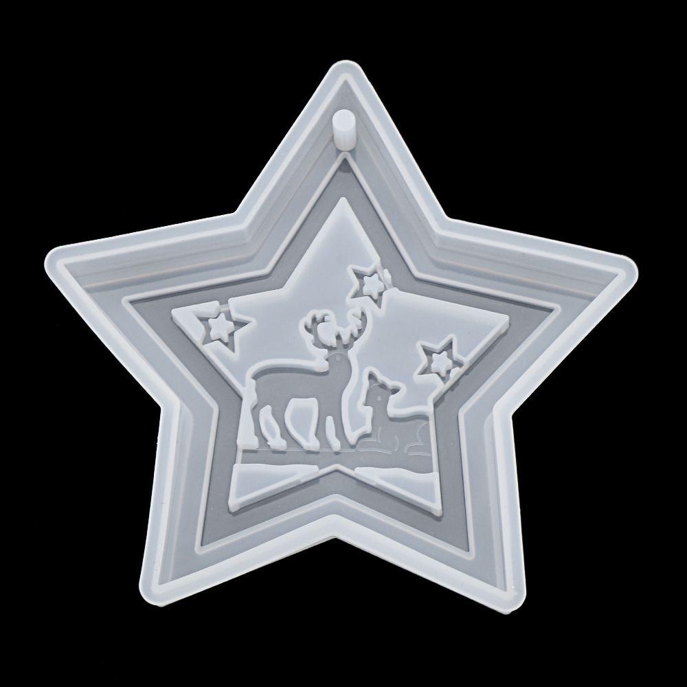 Khuôn Silicone Làm Thẻ Nhựa Resin Hình Tuần Lộc / Cây Thông Giáng Sinh 1 Cái