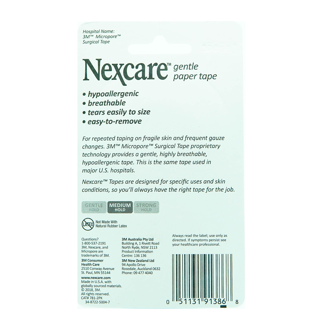 Băng cuộn y tế Nexcare 3M 25.4x9.14mm - Vỉ 2 cuộn mềm mại, xé dễ dàng, keo y tế siêu dính, thoáng khí 781-2PK