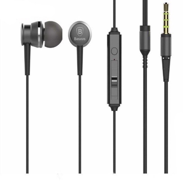 Tai nghe Baseus EL-01 âm thanh Hifi jack chuẩn 3.5mm nút chống ồn kèm phím điều chỉnh thông minh và mic thoại