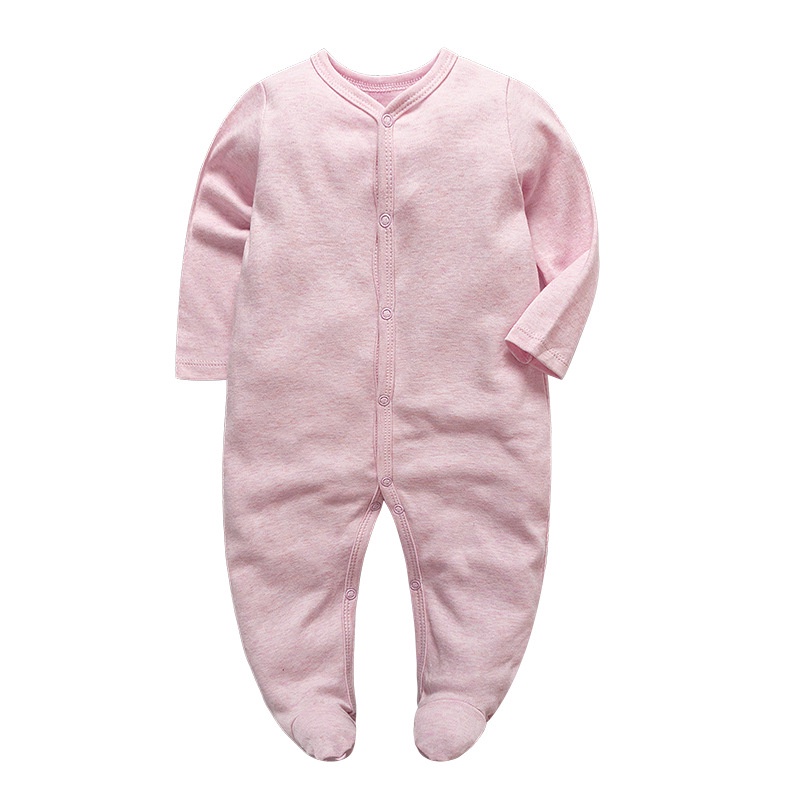 Áo Liền Quần Tay Dài Bằng Cotton Cho Bé Sơ Sinh 0-12 Tháng Tuổi