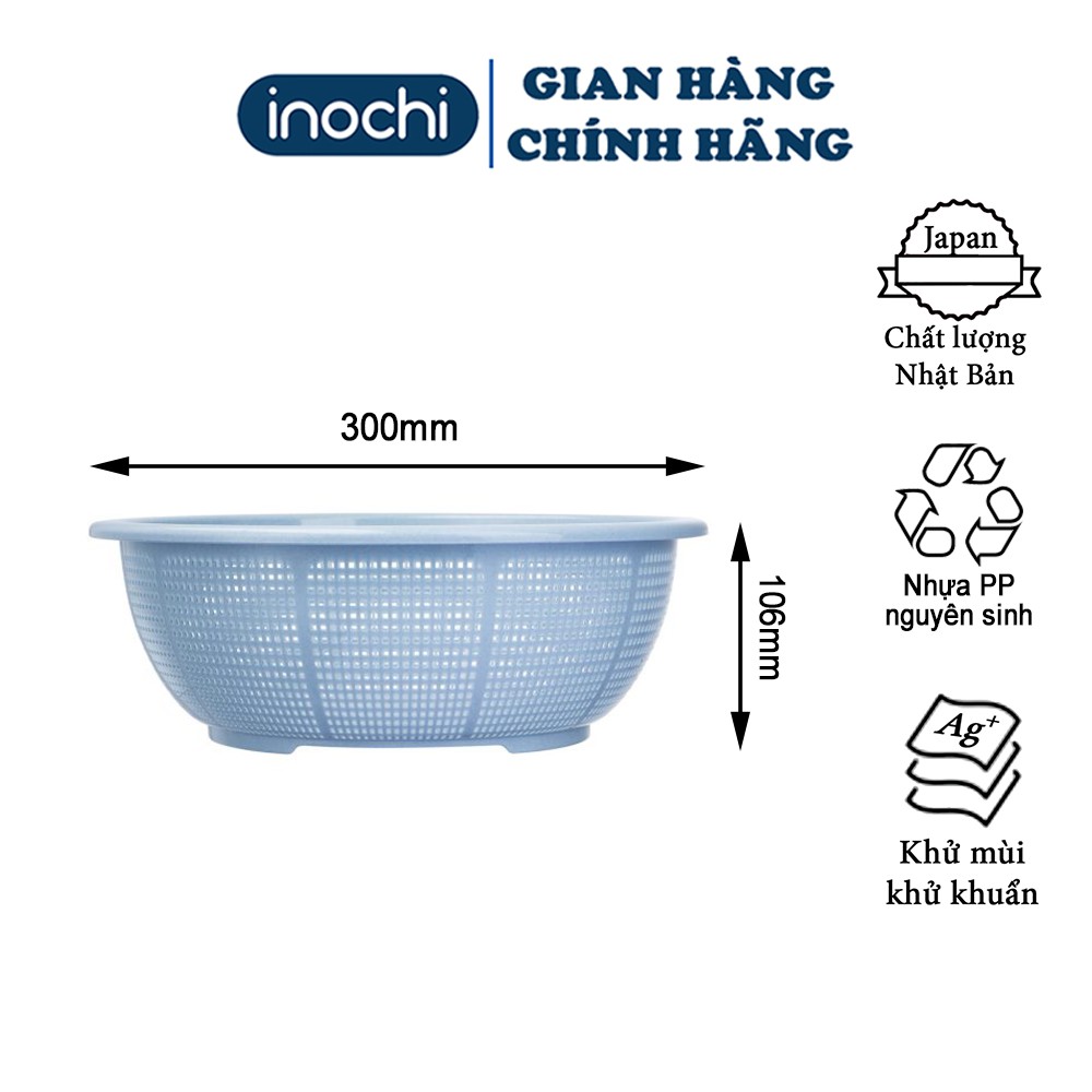 Rổ nhựa tròn lớn INOCHI YOKO 30cm chất lượng nhật bản đa năng cao cấp