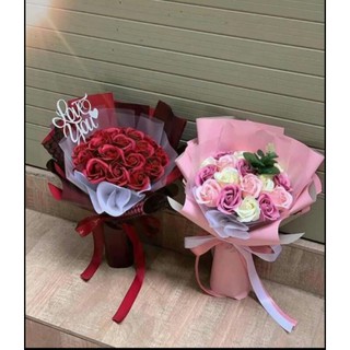 Hoa sáp làm quà tặng- bó 7 bông hàng sẵn ảnh thật