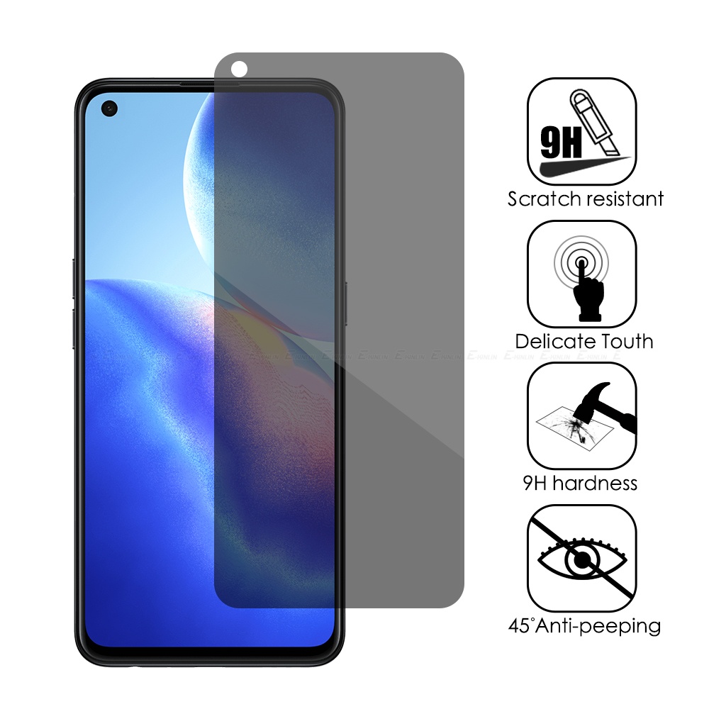 Ốp Điện Thoại Kính Cường Lực Chống Nhìn Trộm Cho OPPO Reno8 Reno7 Pro Plus Reno6 Reno5 5G Reno4 Reno2 Lite Z SE F Reno 10x
