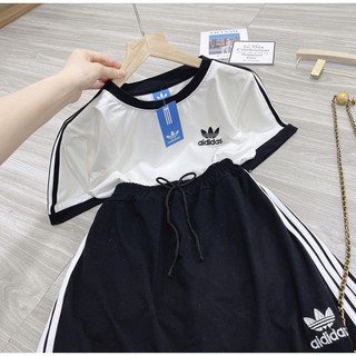 Set das váy sọc thể thao siêu cá tính - HY17