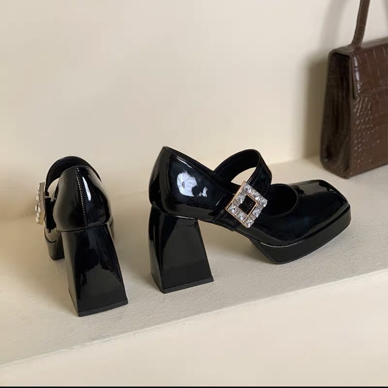 Order _ A12 Giày lolita 3 màu cổ điển Pháp đế trụ 9cm