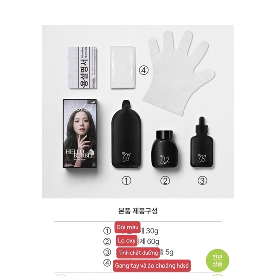 Nhuộm Tóc BlackPink/ Thuốc Nhuộm Tóc Tại Nhà Dạng Bọt Mise en Hello Bubble