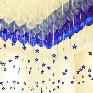 Dây treo tim sao bướm thả bóng bay trang trí sinh nhật sự kiện tiệc