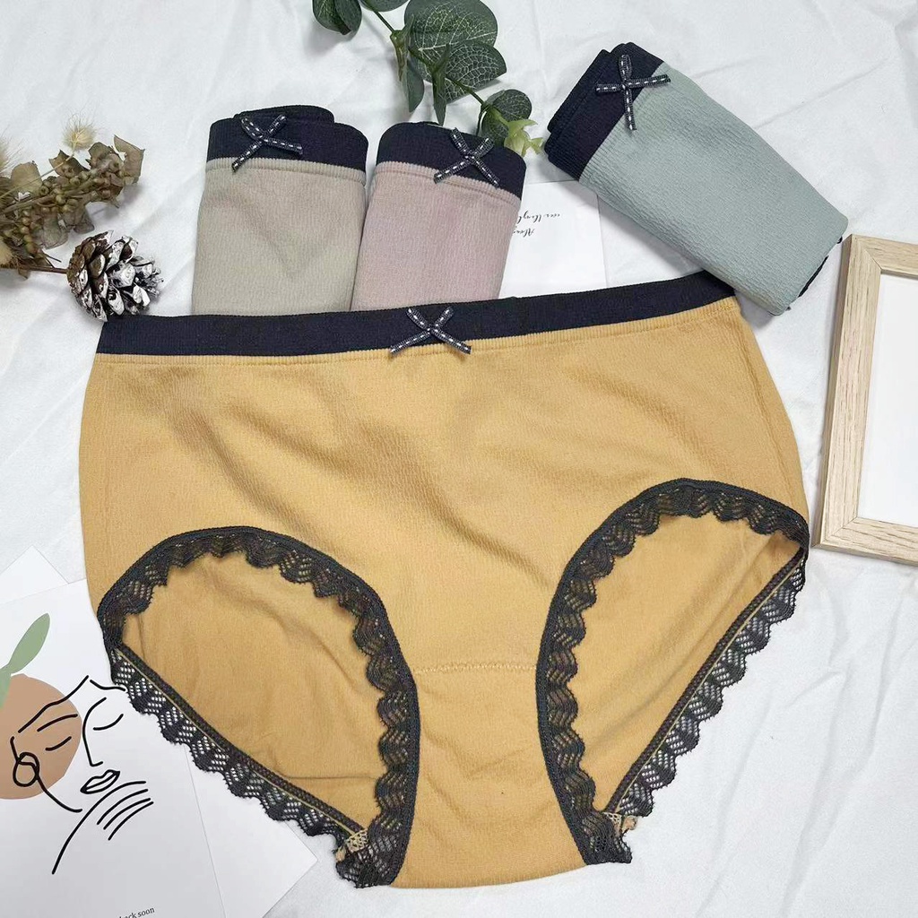 Quần Lót Nữ khe nữ Viền Ren Gợi Cảm Quần lót cotton Freesize tăm mịn