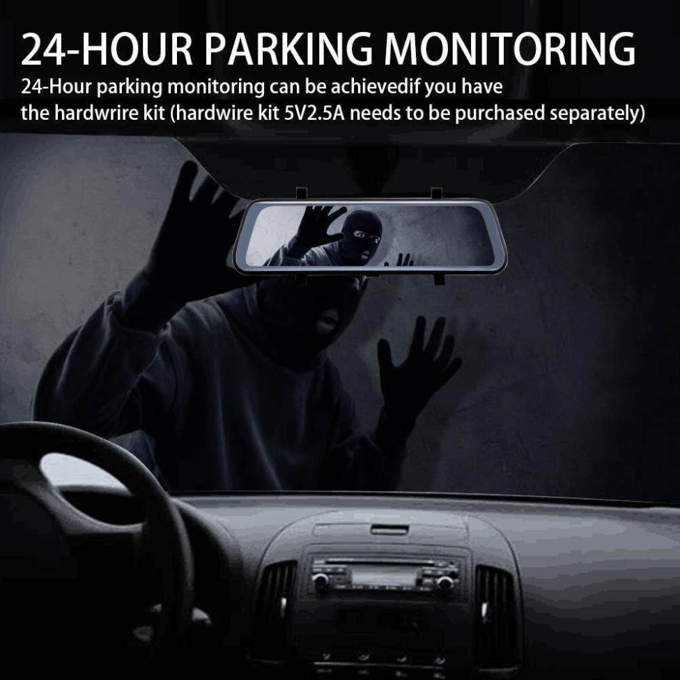 Camera hành trình ô tô ONTEKCO KG10, Full HD 1080p gương, màn hình 10 inh, ghi hình trước sau.1 đổi 1 trong 12 tháng