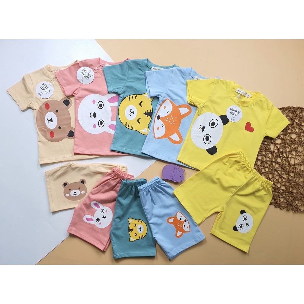 Bộ đồ hè cho bé  Bộ Minky mom cộc tay Sở Thú cho bé trai bé gái  Chất thun lạnh cao cấp siêu mềm siêu mát