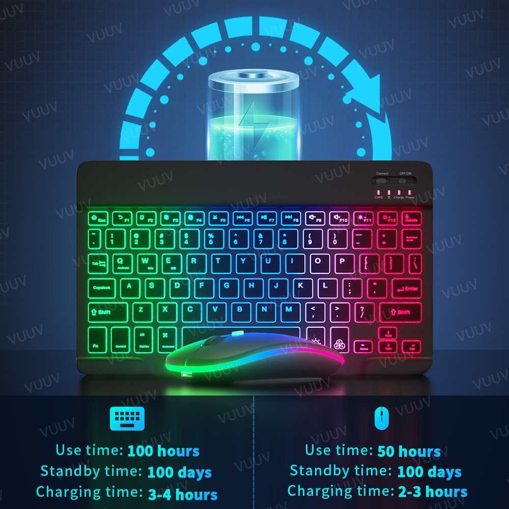 Máy Tính Bảng iPad / Laptop / Android Màn Hình 10 &quot;Kết Nối Bluetooth Có Đèn Nền Yên Tĩnh