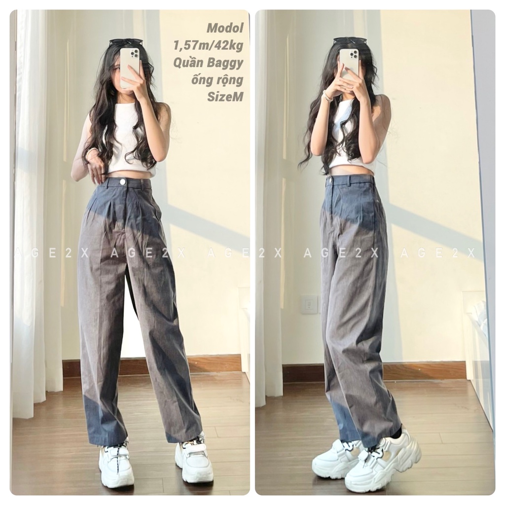 Quần baggy ống rộng mẫu mới hot nhất mùa hè này chất kaki VNXK