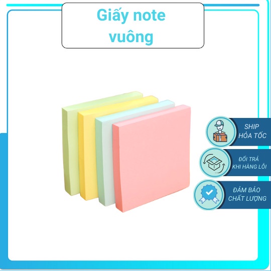 Giấy note vuông nhiều màu tiện dụng 3x3in