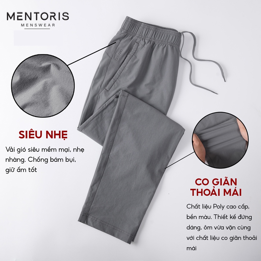 Quần Dài Thể Thao Nam MENTORIS, Chất Gió Thể Thao Cao Cấp,Ống suông, Khoẻ Khoắn Co Giãn Vận Động Thoải Mái MDC2101