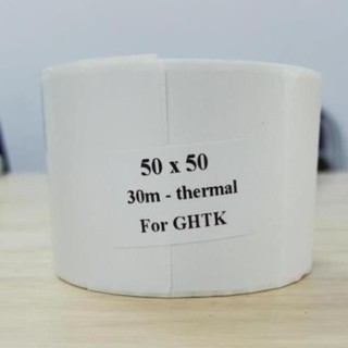 Tem nhiệt 50x50mm dài 30m dành cho in đơn hàng ghtk