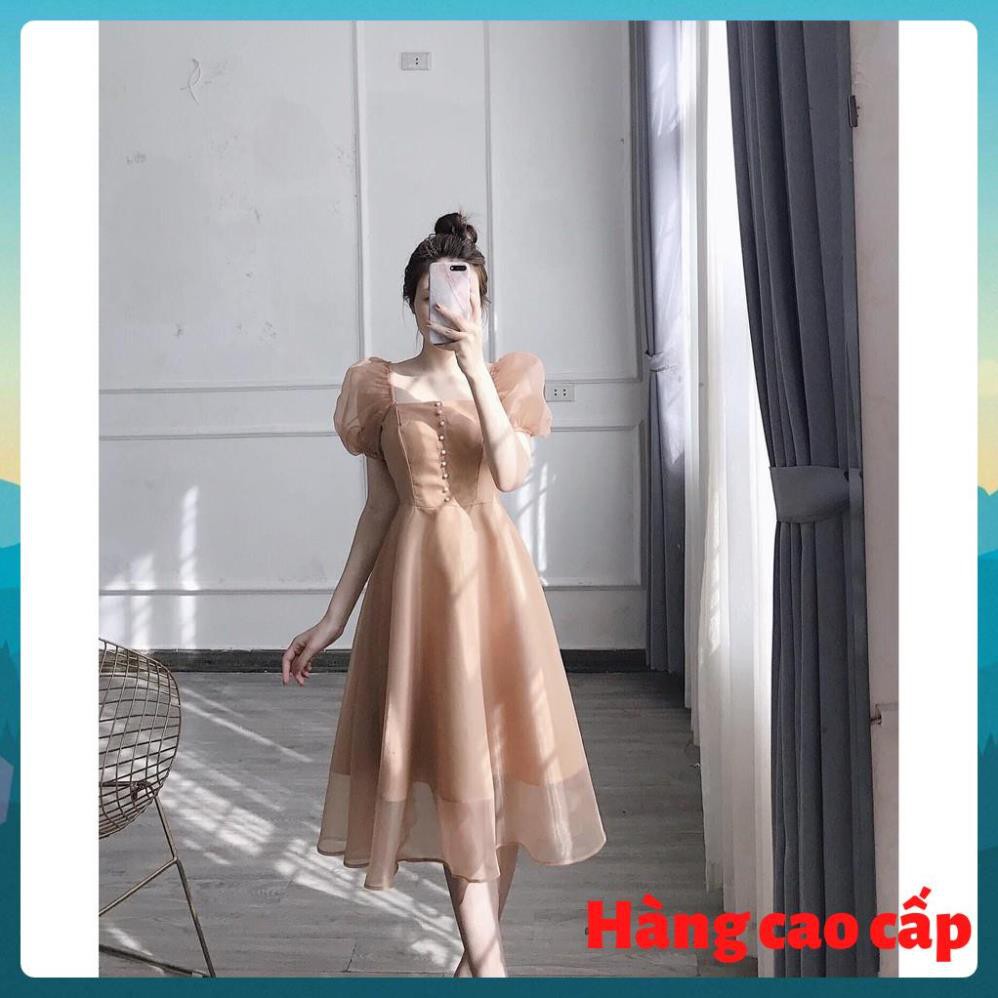 (Hàng cao cấp) Đầm xòe tay phồng phối nút ngực chất tơ xinh cực Daria dress | BigBuy360 - bigbuy360.vn