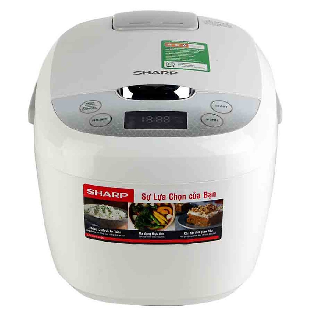 Nồi Cơm Điện Tử Sharp KS-COM185EV-SL (1.8L)-Hàng Chính Hãng