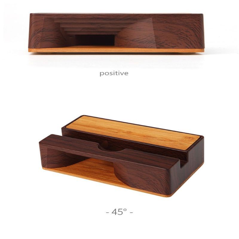 lucky* Wooden Charging Dock Station Mobile Phone Stand Holder Charger Base Desk Organizer for iPhone for ANdroid Mobile Cellphones Accessories