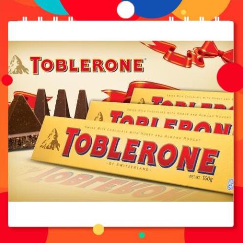 THANH SOCOLA SỮA MẬT ONG VÀ HẠNH NHÂN TOBLERONE 100G [vantayshop]