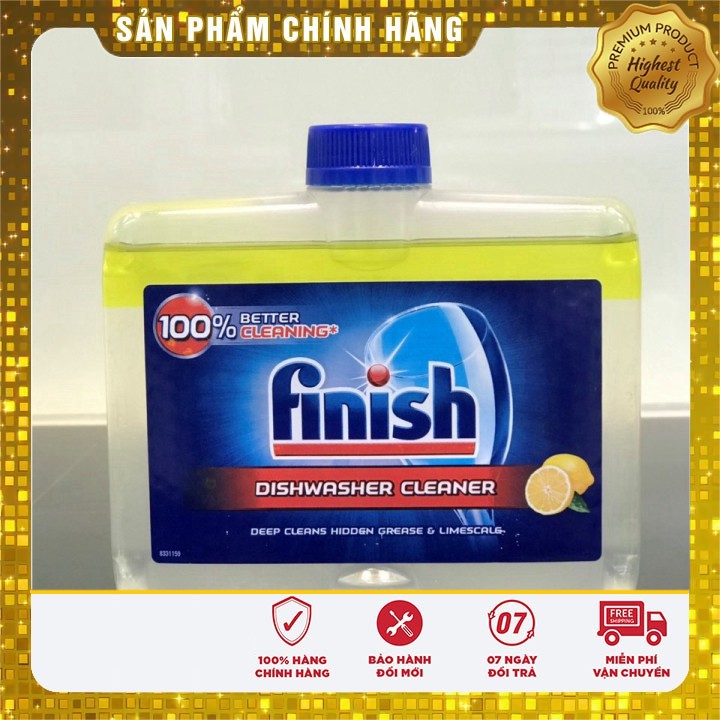  Dung dịch vệ sinh máy rửa bát Finish [khuyến mại 3 Viên Finish All-in-1]