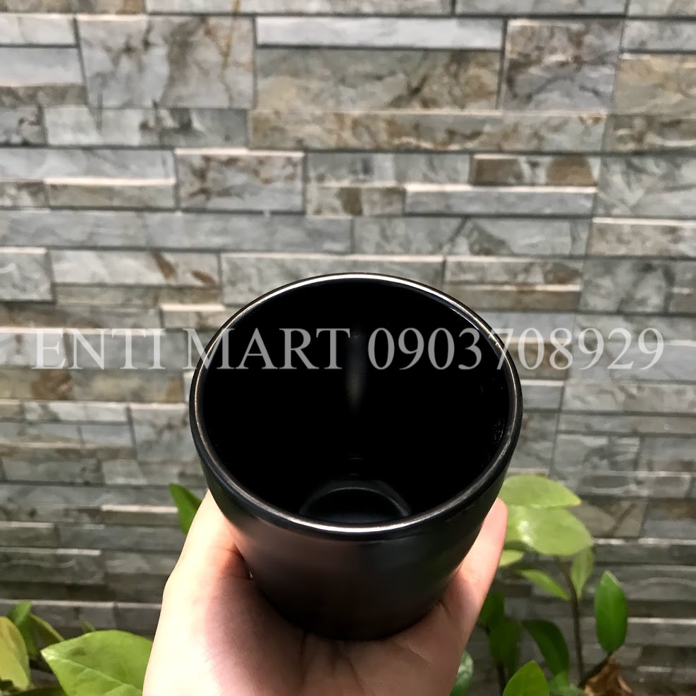 Ly, cốc Melamine Nhám Đen (ảnh thật)