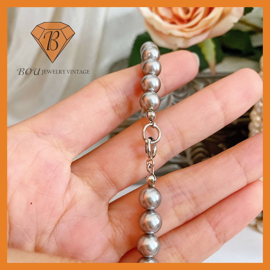 VÒNG CỔ TRAI ĐÁ SECONDHAND TRANG SỨC SI NHẬT BẢN BOU JEWELRY VINTAGE MÃ VC380-M1