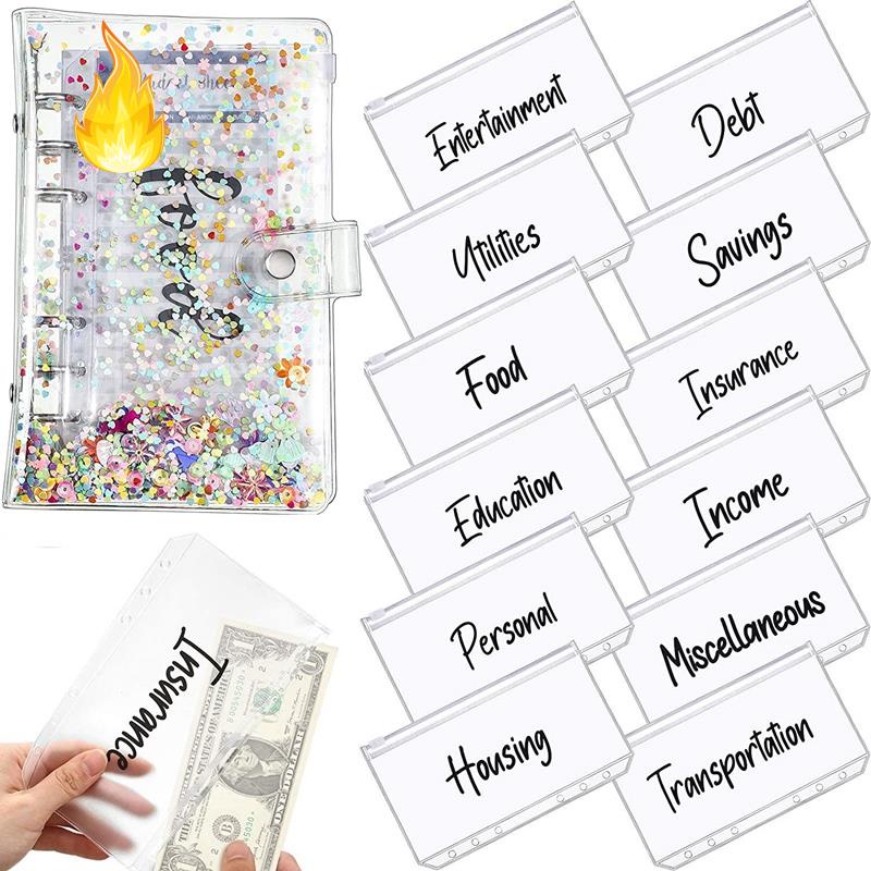 Sổ tay A6 kèm vỏ bọc bằng PVC chống thấm nước có 6 vòng nhẫn tiện dụng